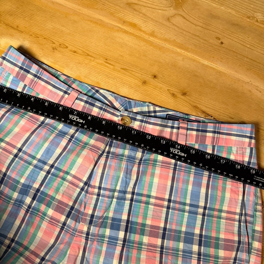 Vineyard Vines Mens 36 Plaid Shorts Pink Blue Teal Preppy Summer 9 Inch Inseam - Picture 5 of 7